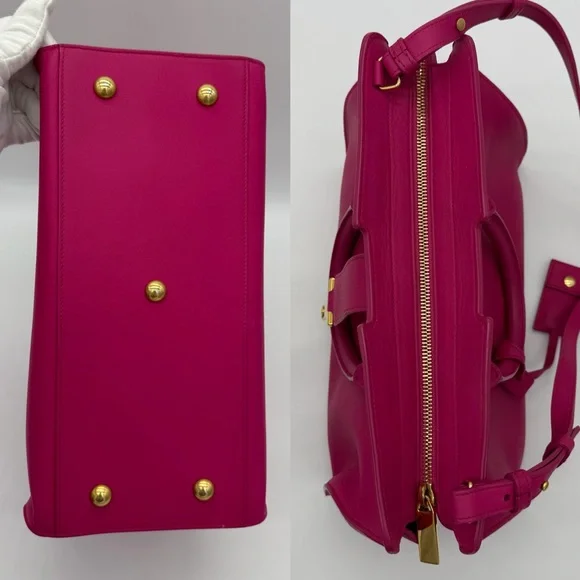 Authentic Yves Saint Laurent pink small cabad tote in smoot calfskin leather - Picture 9 of 15